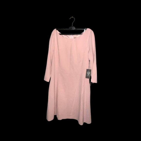 Vince Camuto Blush Pink 3/4 Sleeve Dress with Pockets – Size 16 (NWT) - Picture 2 of 2